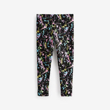 Load image into Gallery viewer, Black Colourful Splat Printed Leggings (3-12yrs)

