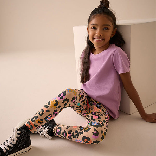 Bright Neutral Animal Print Leggings (3-12yrs)