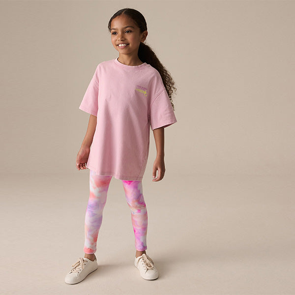 Pink Rainbow Swirl Leggings (3-12yrs)