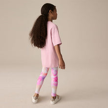 Load image into Gallery viewer, Pink Rainbow Swirl Leggings (3-12yrs)
