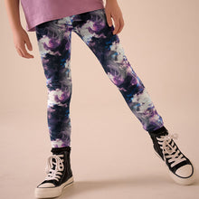 Load image into Gallery viewer, Purple/Black Swirl Leggings (3-12yrs)
