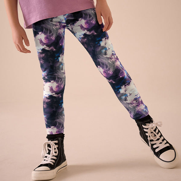 Purple/Black Swirl Leggings (3-12yrs)