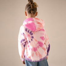 Load image into Gallery viewer, Multi Pink Tie Dye Zip Through Hoodie (3-12yrs)
