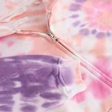 Load image into Gallery viewer, Multi Pink Tie Dye Zip Through Hoodie (3-12yrs)
