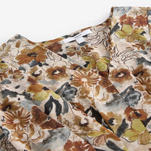 Load image into Gallery viewer, Cream Ditsy Floral Print V-Neck Boho Belted Jersey Midi Shirt Dress
