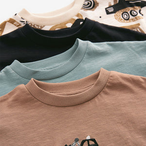 Black/White Short Sleeve T-Shirts 4 Pack