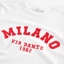 Load image into Gallery viewer, White Milano City Graphic Heavyweight Short Sleeve Crew Neck T-Shirt
