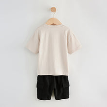 Load image into Gallery viewer, Stone Short Sleeve T-Shirt &amp; Utility Shorts Set (3mths-6yrs)
