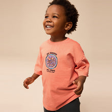 Load image into Gallery viewer, Orange/Black Short Sleeve T-Shirt &amp; Carpenter Shorts Set
