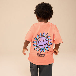 Orange/Black Short Sleeve T-Shirt & Carpenter Shorts Set