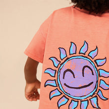 Load image into Gallery viewer, Orange/Black Short Sleeve T-Shirt &amp; Carpenter Shorts Set
