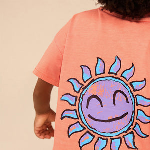 Orange/Black Short Sleeve T-Shirt & Carpenter Shorts Set