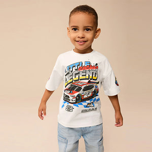 White Racecar Short Sleeve Transport T-Shirt