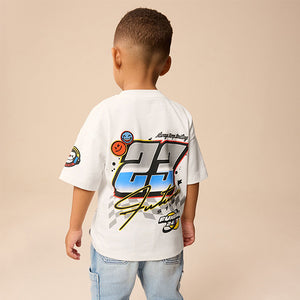 White Racecar Short Sleeve Transport T-Shirt
