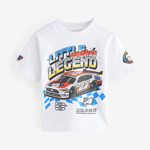 White Racecar Short Sleeve Transport T-Shirt