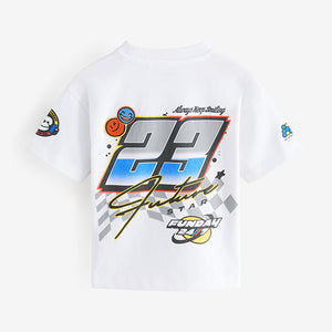White Racecar Short Sleeve Transport T-Shirt