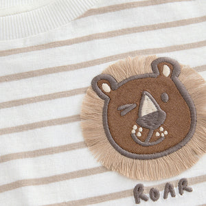 White Lion Short Sleeve Stripe T-Shirt