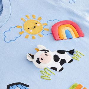 Blue Farm Short Sleeve 3D Padded Character T-Shirt