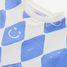 Load image into Gallery viewer, Blue Harlequin Check Short Sleeve All-Over Print T-Shirt
