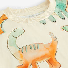 Load image into Gallery viewer, White Dinosaur Short Sleeve All-Over Print T-Shirt
