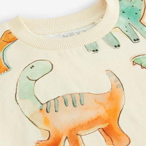 White Dinosaur Short Sleeve All-Over Print T-Shirt