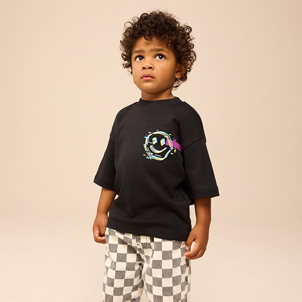 Black Short Sleeve Back Print T-Shirt