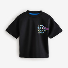 Load image into Gallery viewer, Black Short Sleeve Back Print T-Shirt
