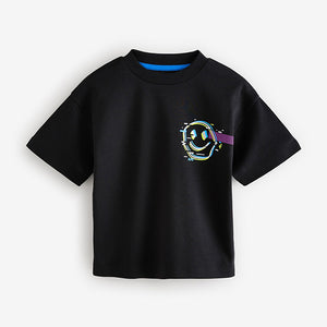Black Short Sleeve Back Print T-Shirt