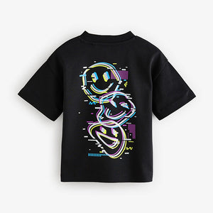 Black Short Sleeve Back Print T-Shirt