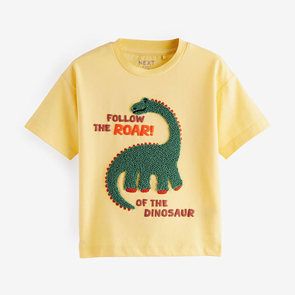 Yellow Short Sleeve Appliqué T-Shirt