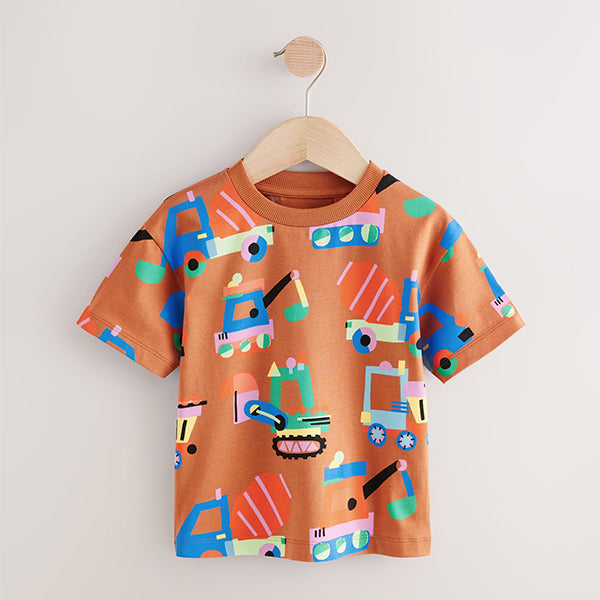 Rust Brown Diggers Short Sleeve All-Over Print T-Shirt