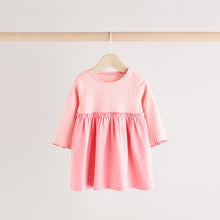 Load image into Gallery viewer, Pink/White Bear Print Baby Jersey Dresses 2 Pack
