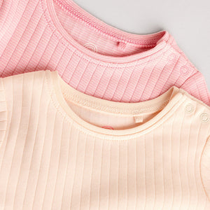 Pink/White Bear Print Baby Jersey Dresses 2 Pack