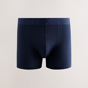 Blue Cotton Rich Trunk Boxers 4 Pack