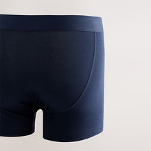 Load image into Gallery viewer, Blue Cotton Rich Trunk Boxers 4 Pack
