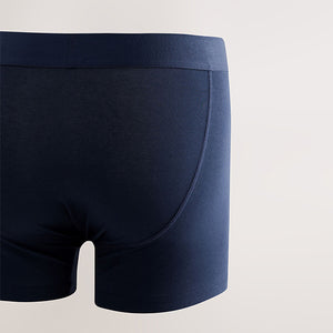 Blue Cotton Rich Trunk Boxers 4 Pack