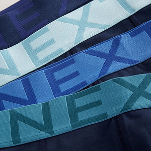 Blue Cotton Rich Trunk Boxers 4 Pack