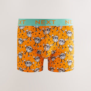 Bright Orange/Blue/Pink Disco Print 4 pack Trunks Boxers