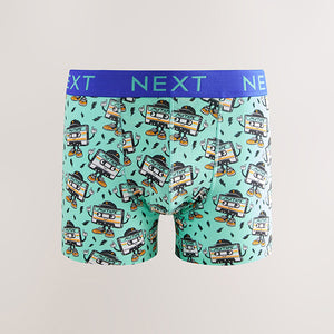 Bright Orange/Blue/Pink Disco Print 4 pack Trunks Boxers