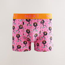 Load image into Gallery viewer, Bright Orange/Blue/Pink Disco Print 4 pack Trunks Boxers

