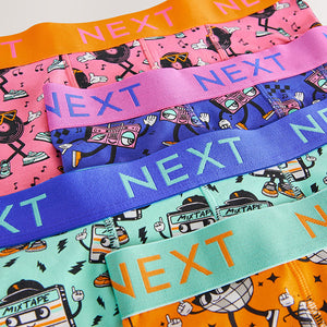 Bright Orange/Blue/Pink Disco Print 4 pack Trunks Boxers