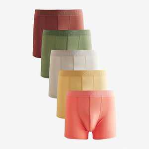 Green/Orange/Yellow 5 Pack Cotton Rich Trunk Boxers