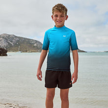 Load image into Gallery viewer, Blue Ombre Short Sleeve Rash Vest
