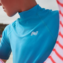 Load image into Gallery viewer, Blue Ombre Short Sleeve Rash Vest
