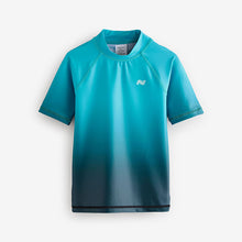 Load image into Gallery viewer, Blue Ombre Short Sleeve Rash Vest
