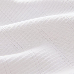 White Textured Short Sleeve Quarter Zip Polo Shirt