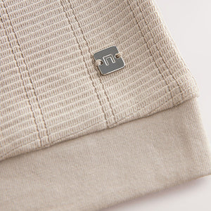 Stone Textured Short Sleeve Quarter Zip Polo Shirt