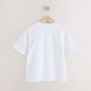 White Sub5cribe Graphic Print Heavyweight Short Sleeve T-Shirt