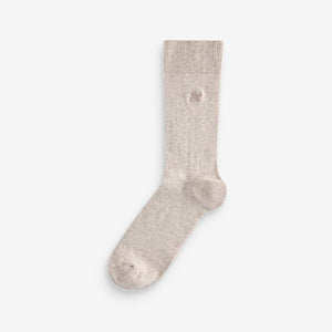 Blue/Grey/Green 8 Pack Embroidered Lasting Fresh Socks