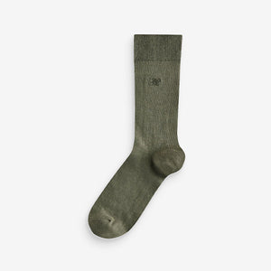 Blue/Grey/Green 8 Pack Embroidered Lasting Fresh Socks